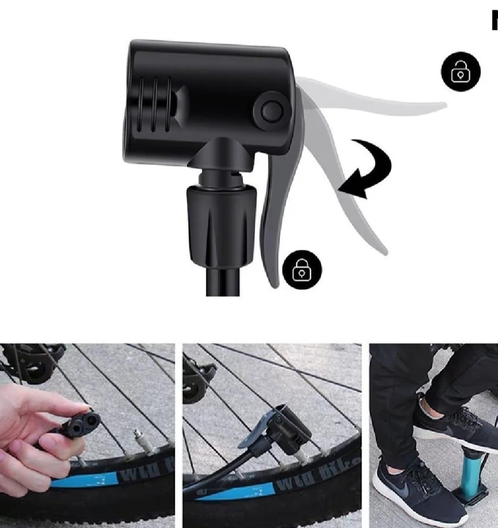Foot Air Pump with Meter Guage & Nozzles (Free Delivery)