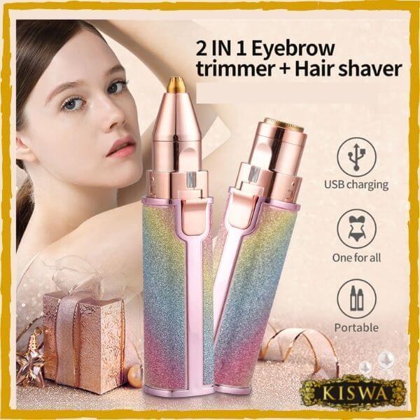 2 in 1 Rechargeable Eyebrow Facail Hair Remover With Free Delivery