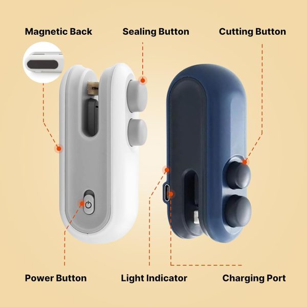 High Quality Heat Sealing Machine 2 in 1 Cutting & Sealer USB Rechargeable Plastic Sealer (Delivery Free)