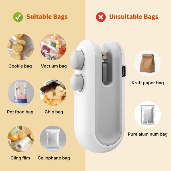 High Quality Heat Sealing Machine 2 in 1 Cutting & Sealer USB Rechargeable Plastic Sealer (Delivery Free)